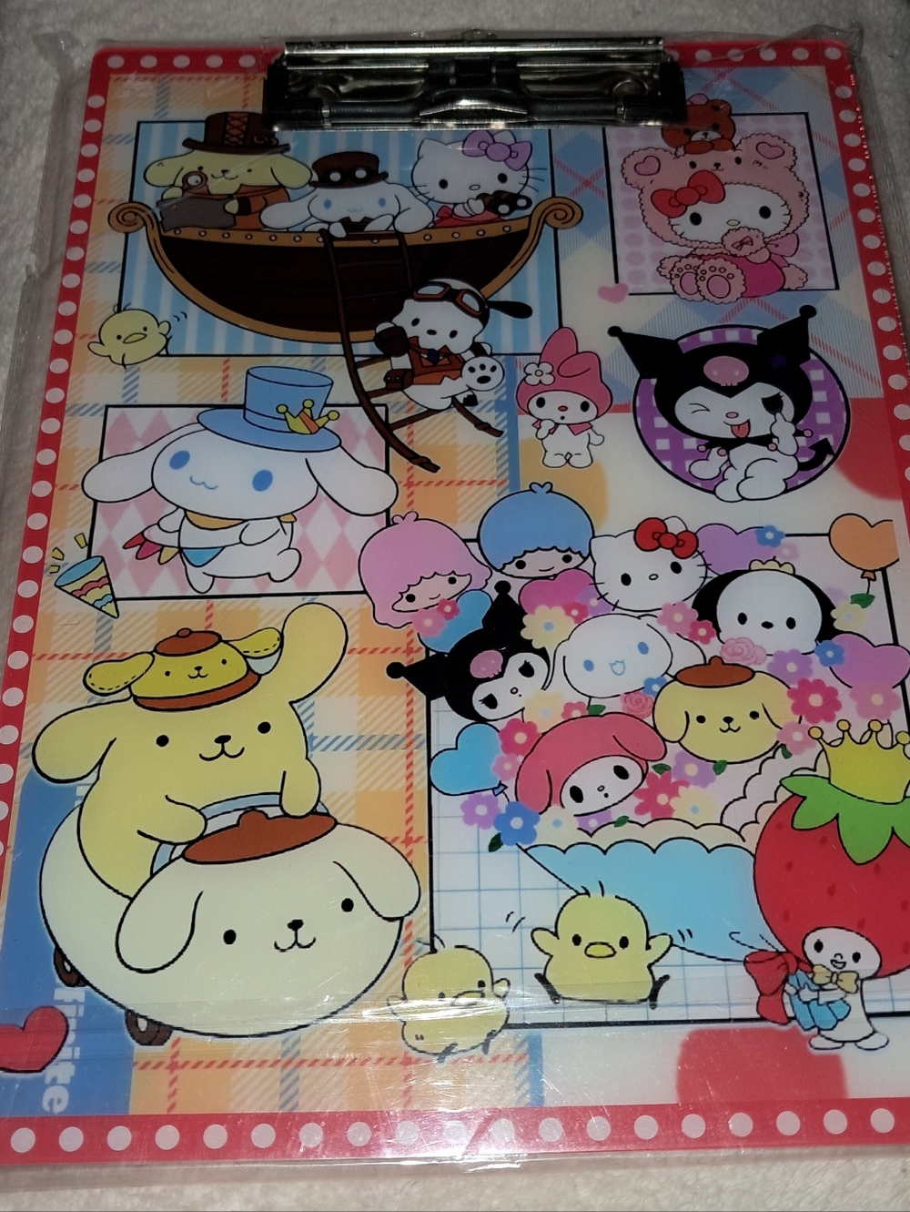 New! Sanrio Family Twin Stsrs Acrylic Clipboard
